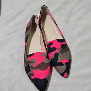 Camouflage Pink and Brown Women's Flats